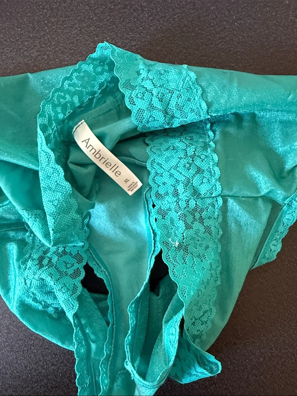 Ambrielle Teal Lace Waist Bikini Panty